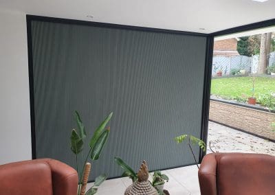 Fly Screens - Corner Fitted Privacy Screen with Black Frame | Keep Insects Out & Maintain Privacy